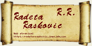 Radeta Rašković vizit kartica